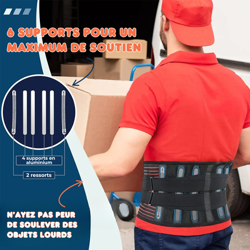 Attelle Lombaire à Compression Réglable et Baleines Métalliques