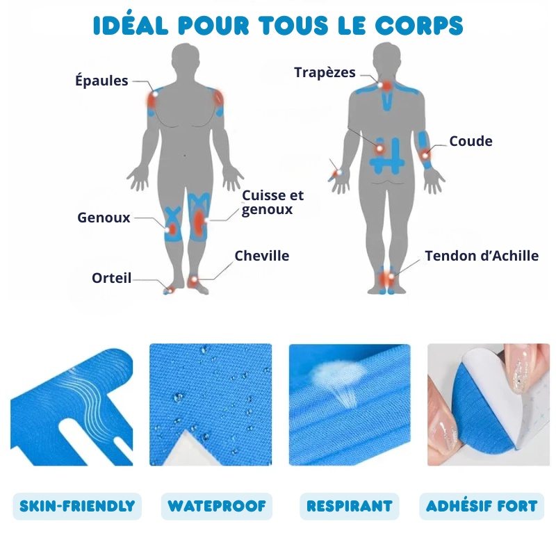 Bande Kinésiologie Genoux – Confort & Stabilité - 10pcs