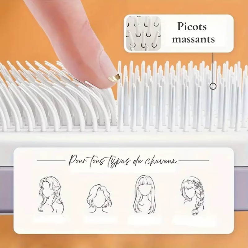 Brosse Coiffante Auto-Clean Anti-Statique