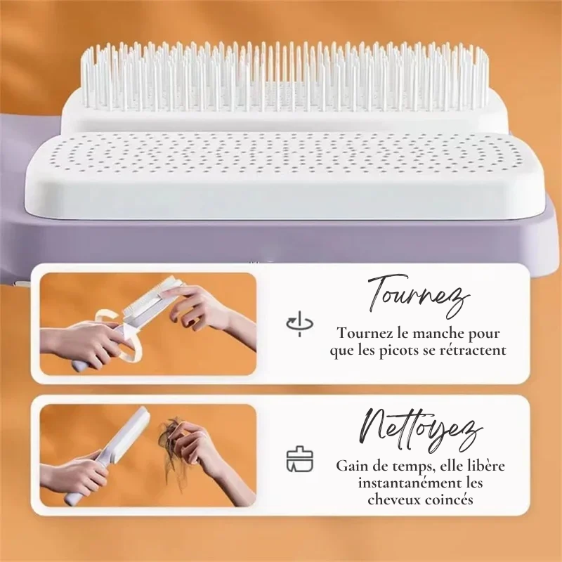 Brosse Coiffante Auto-Clean Anti-Statique