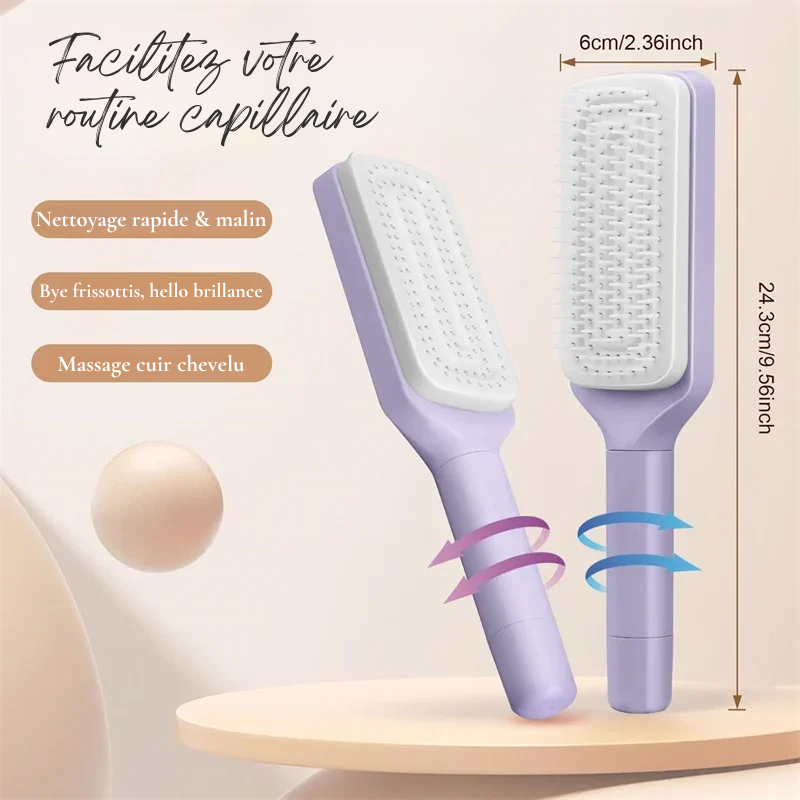 Brosse Coiffante Auto-Clean Anti-Statique