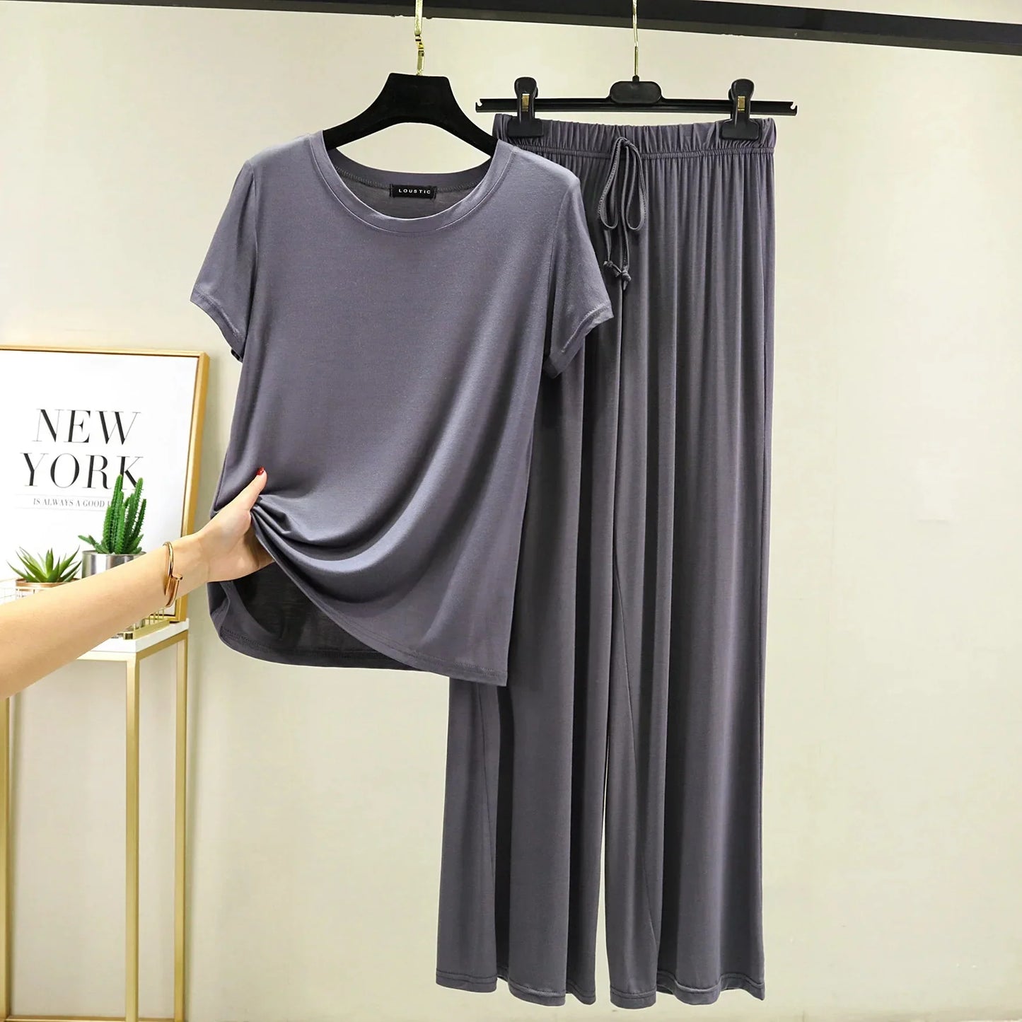 Ensemble de Pyjama en Modal Fluide Femme - Printemps