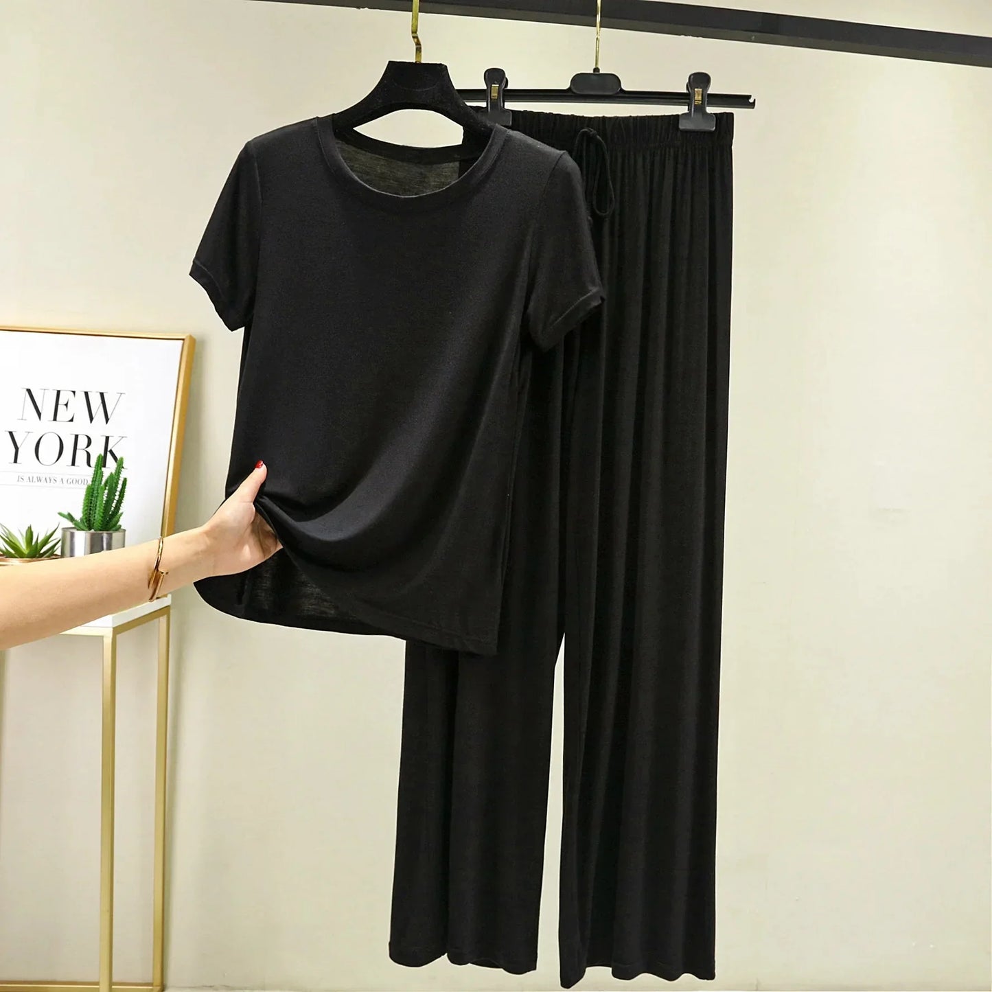 Ensemble de Pyjama en Modal Fluide Femme - Printemps