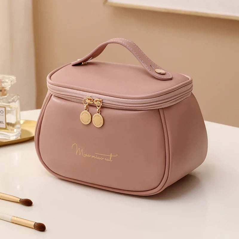 Trousse de Toilette en Cuir PU - Praticité & Grande Capacité