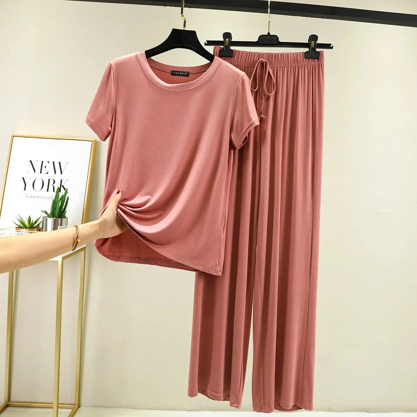 Ensemble de Pyjama en Modal Fluide Femme - Printemps