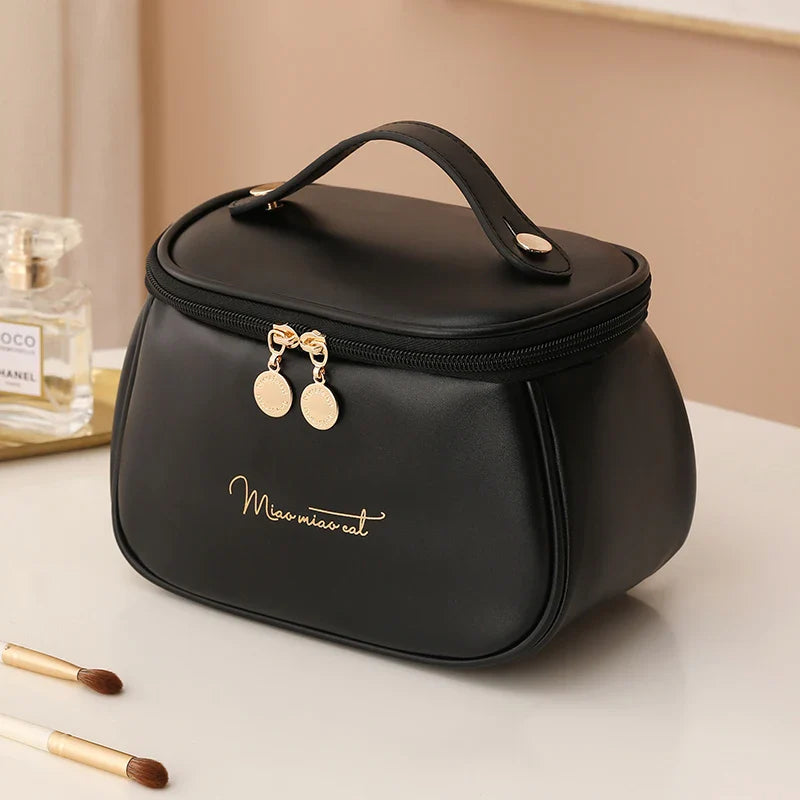 Trousse de Toilette en Cuir PU - Praticité & Grande Capacité