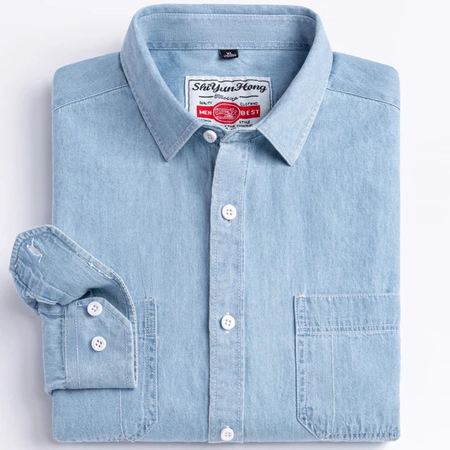 Chemise en Jean à Manches Longues Homme