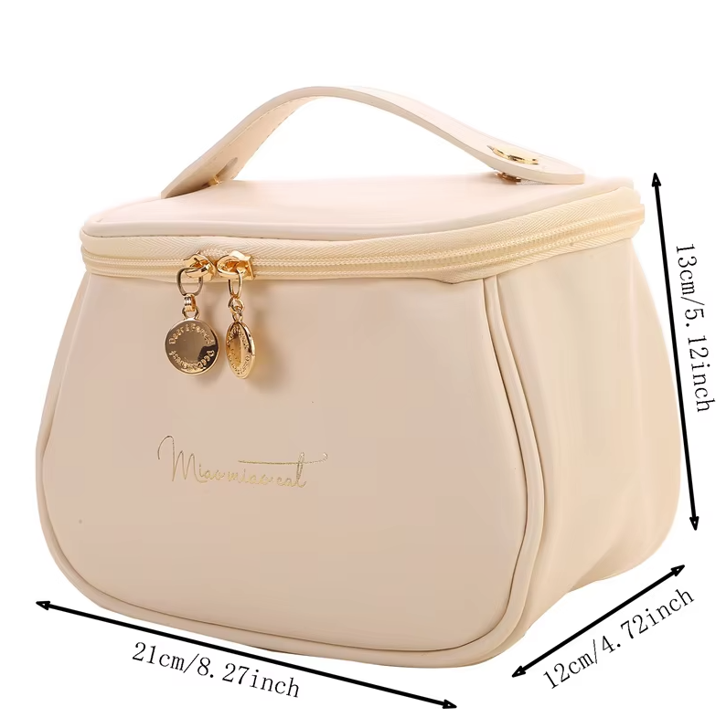 Trousse de Toilette en Cuir PU - Praticité & Grande Capacité