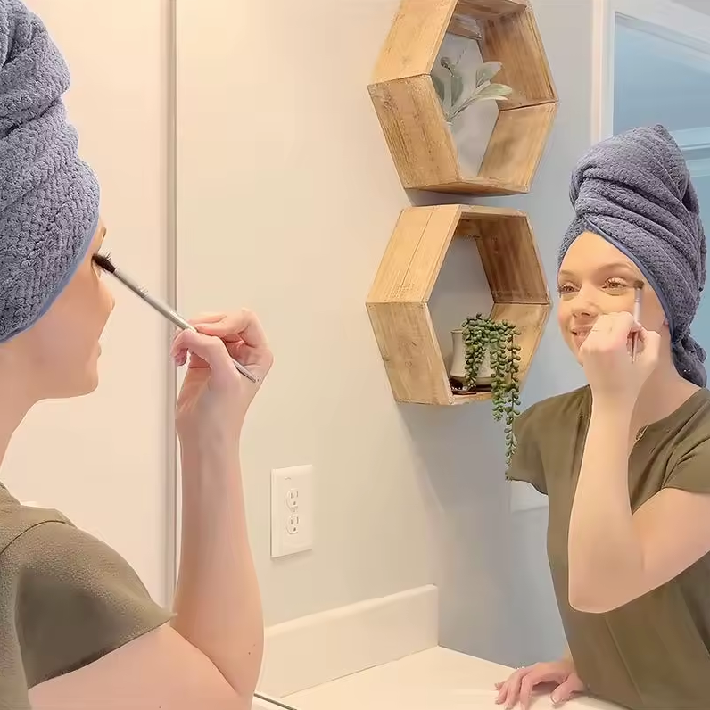Turban de Bain Super Absorbant avec Bande Élastique - Séchage Express
