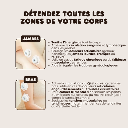 3x Mini Masseurs Chauffants Technique de la Moxibustion