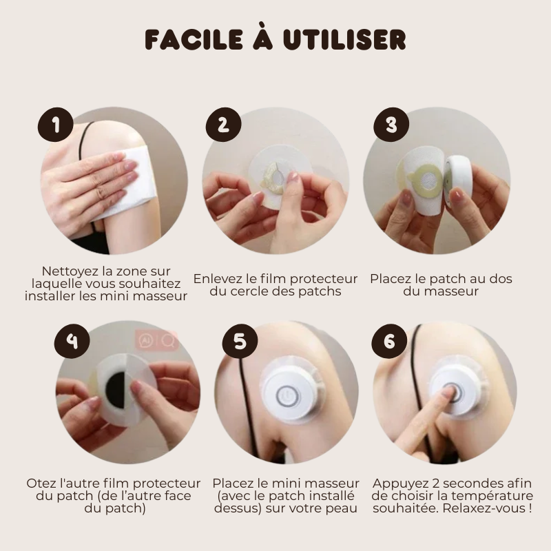 3x Mini Masseurs Chauffants Technique de la Moxibustion