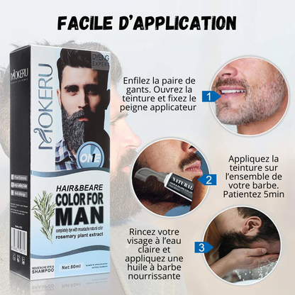 Kit Teinture Semi-Permanente pour Barbe