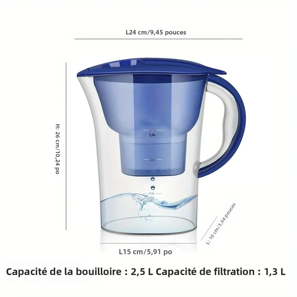 Carafe d'Eau Filtrante 2,5L + 1 Filtre OFFERT