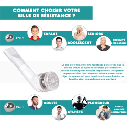 AIRLUNG - Entraîneur de Thérapie Respiratoire - Billes 3 Résistances